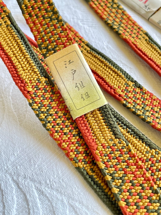 Obiijime Himo Belt Autumn Colors Braided in SIlk