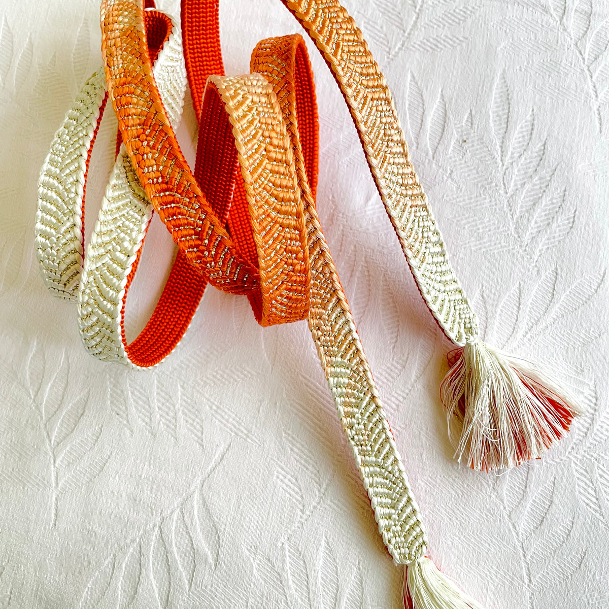 Himo Flat Ombre Laranja e Branco em Seda