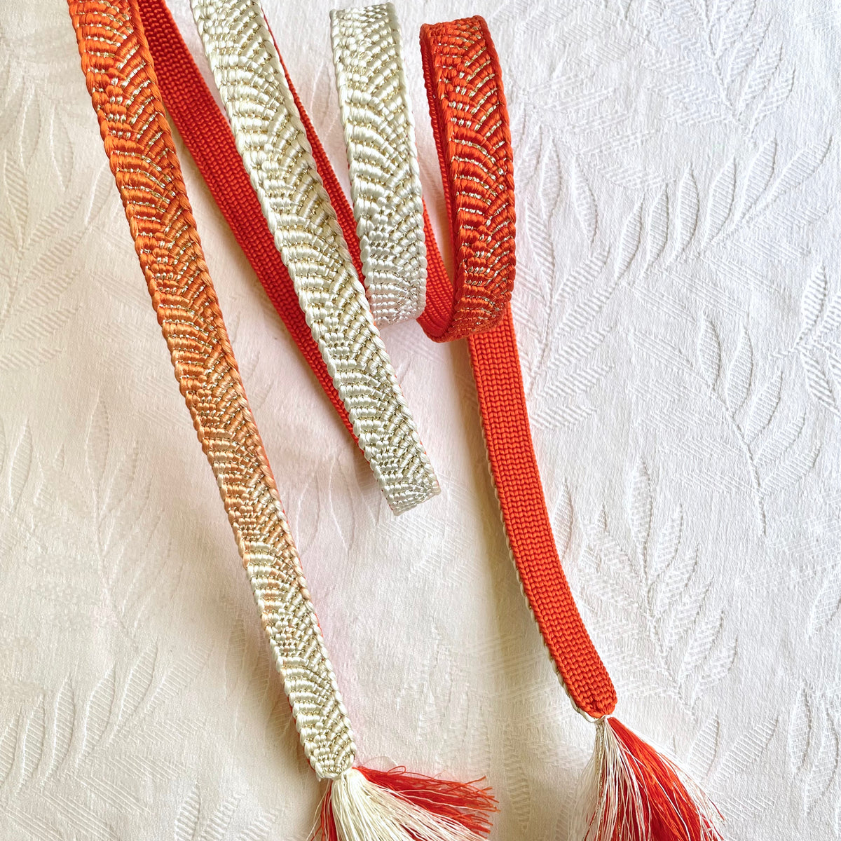 Himo Flat Ombre Laranja e Branco em Seda