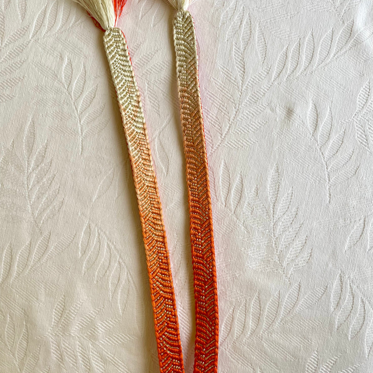 Himo Flat Ombre Laranja e Branco em Seda