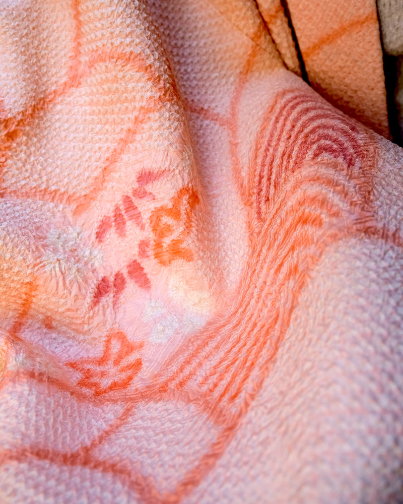 Haori Jacket Shibori Technique Sakura Pink