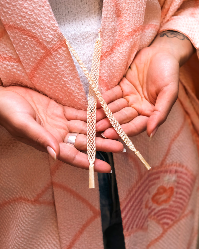 Haori Jacket Shibori Technique Sakura Pink