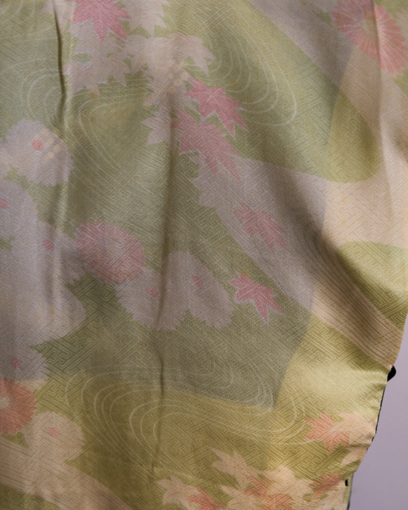 Haori Jacket Black with Shibori Flowers