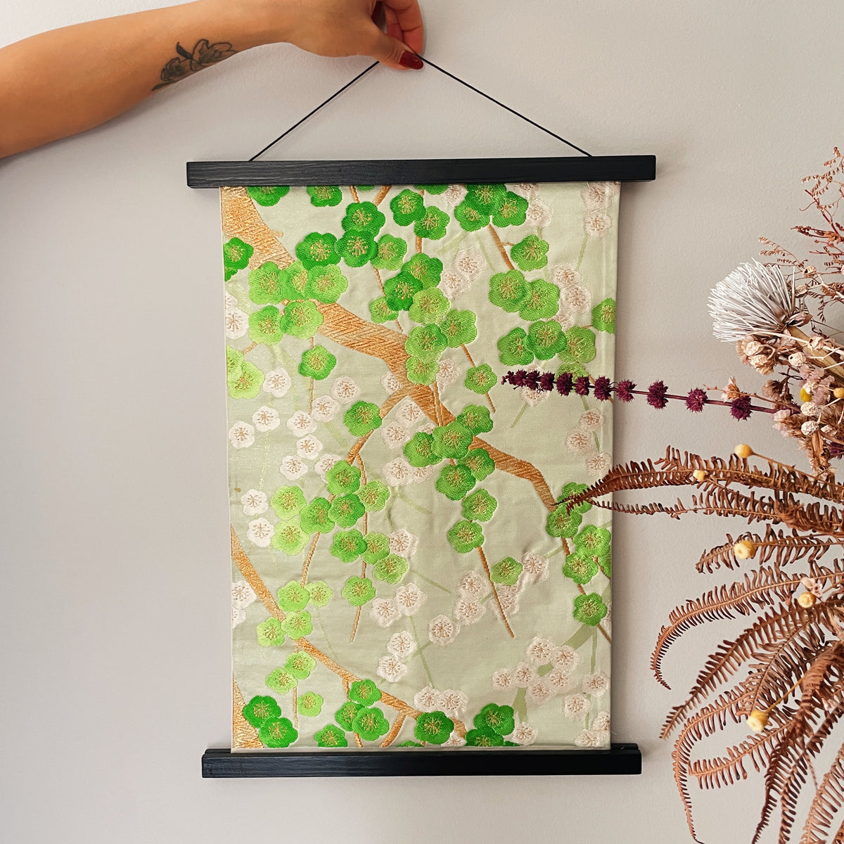 Sakura Cherry Blossom Silk Obi Wall Art