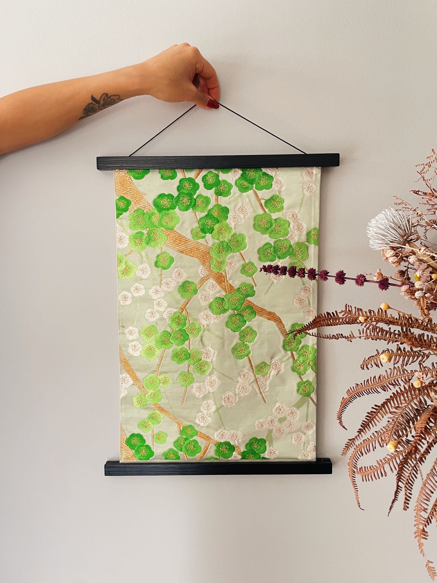Sakura Cherry Blossom Silk Obi Wall Art