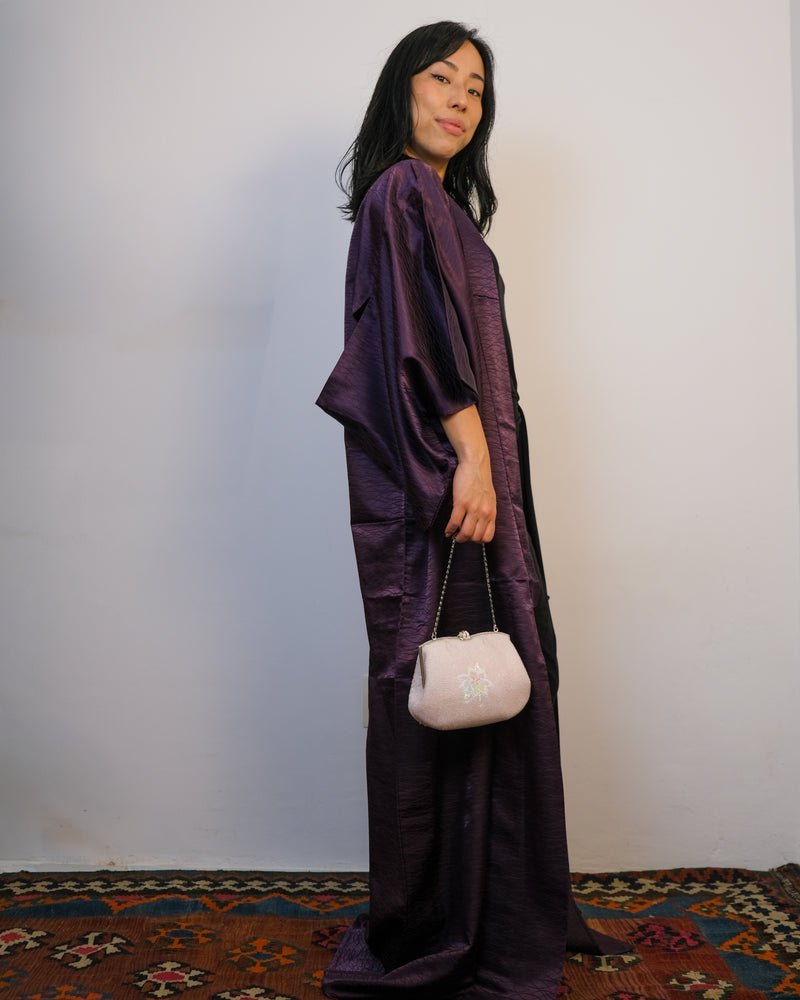 Kimono Dark Purple in Single Layer SIlk