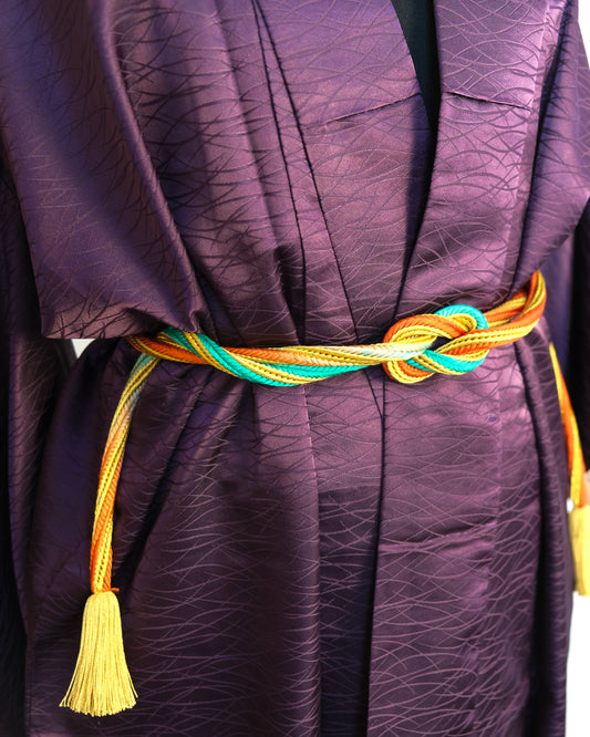Kimono Dark Purple in Single Layer SIlk