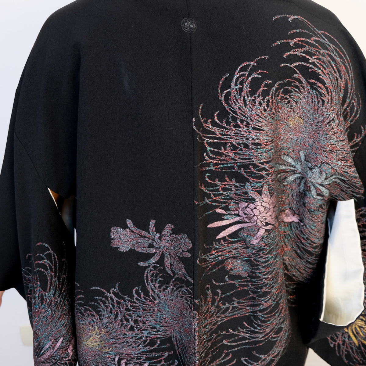 Haori Black with Metallic Flower Embroideries