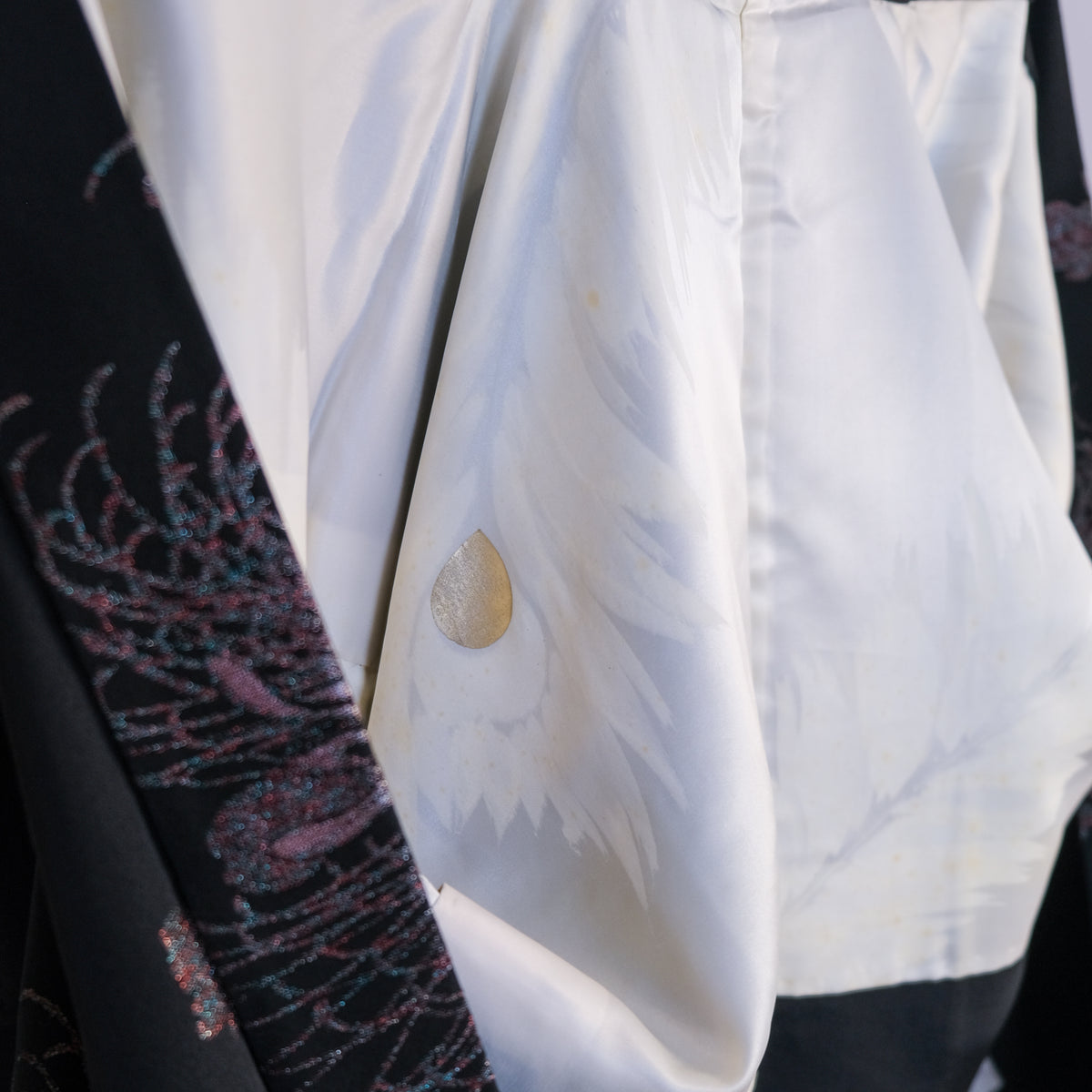 Haori Black with Metallic Flower Embroideries