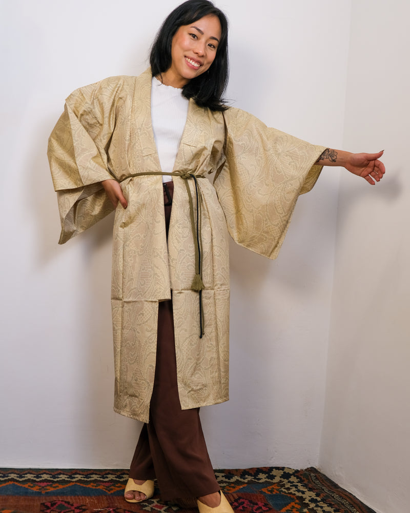 Kimono Sand Tsumugi Technique Single Layer Silk