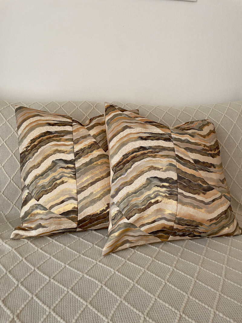 Cushion cover upcycled from silk obi sash