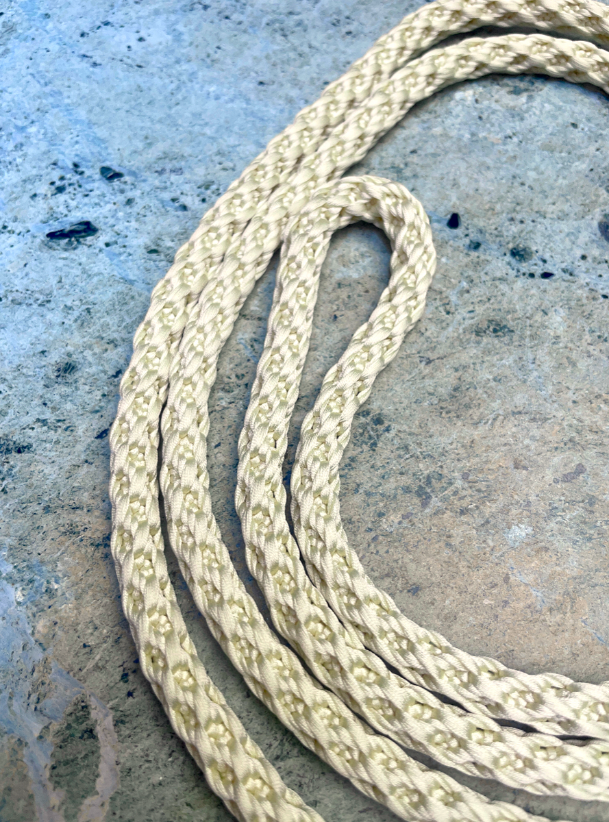 Obijime Belt Round Braided in Off White Silk
