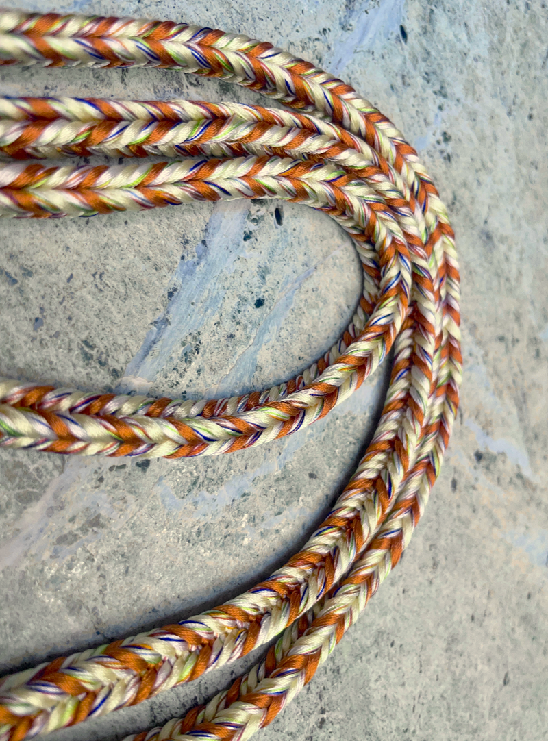 Obijime Belt Multicolored Braided in Silk