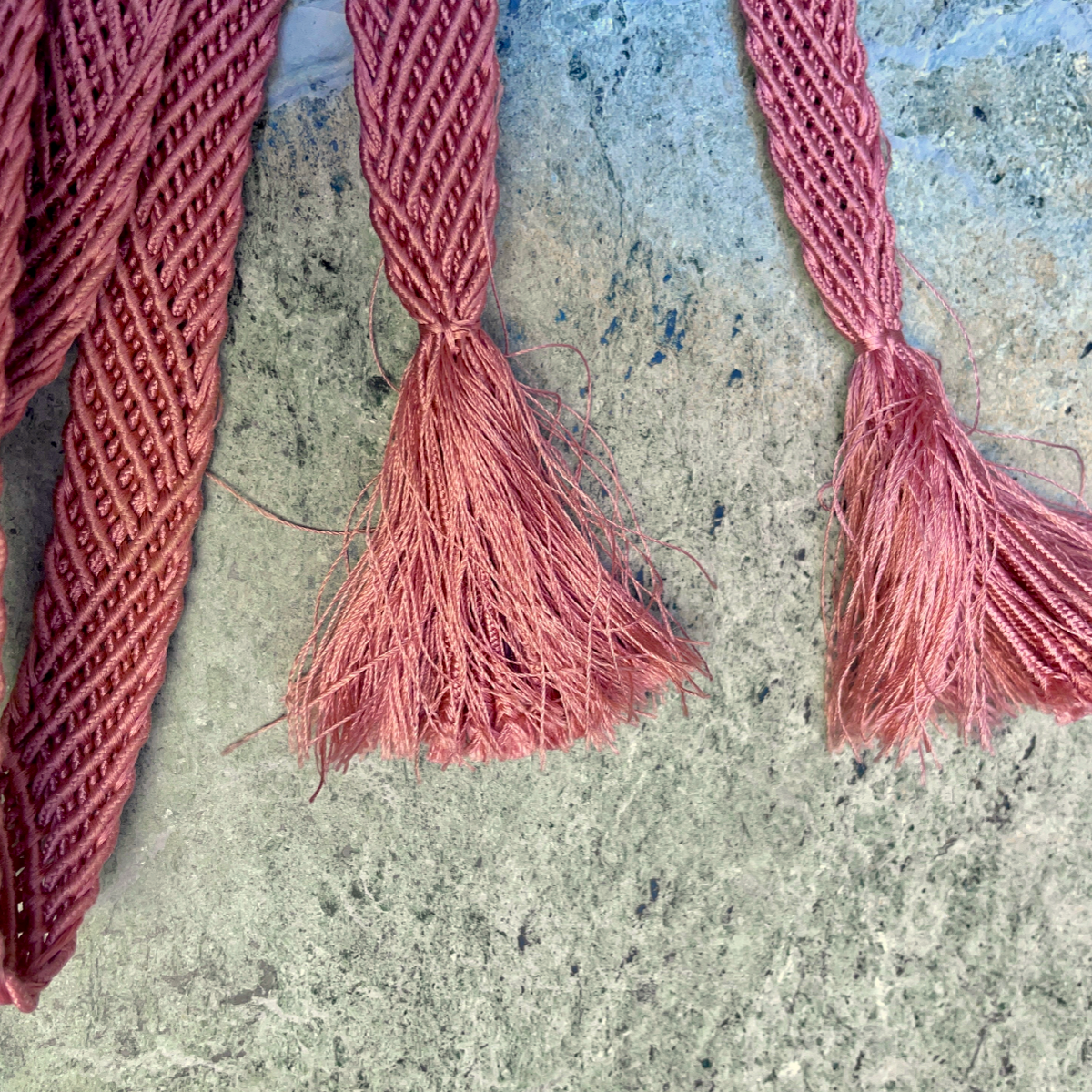 Obijime Belt Flat Braided in Mauve Pink Silk