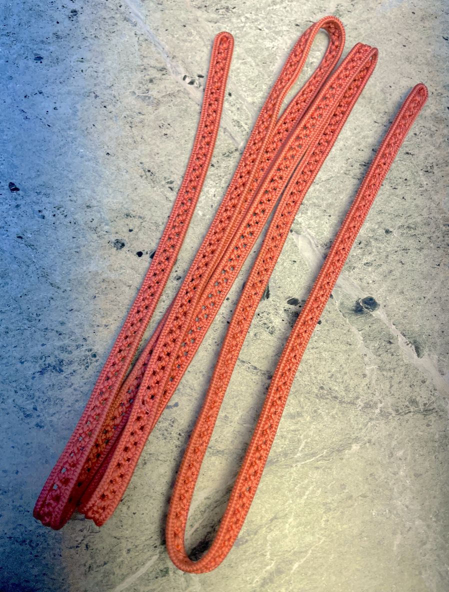 Obijime Belt Flat Braided in Mauve Pink Silk