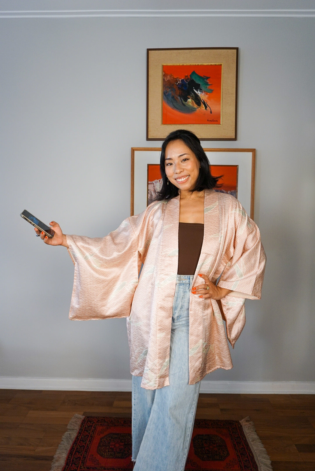 Short Kimono Single Layer Tiny Stars