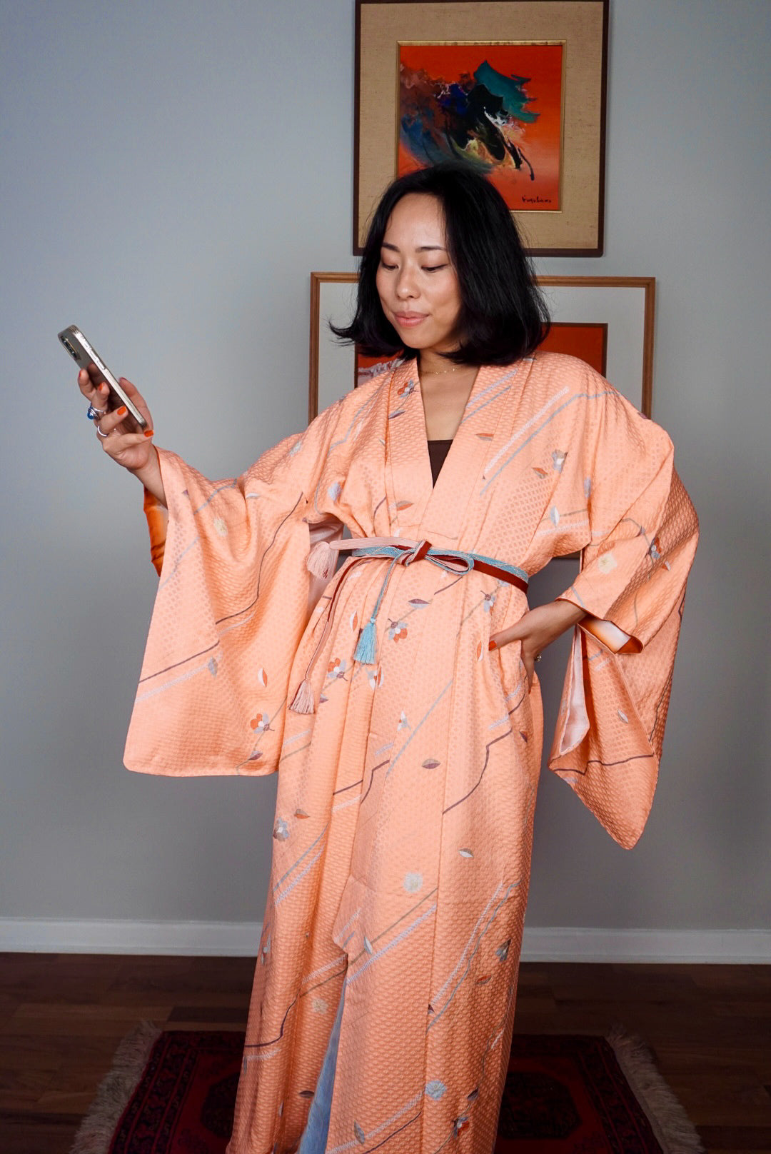 Kimono in Pink Sakura Silk