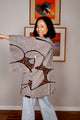 Haori in Shibori Black with Red Art