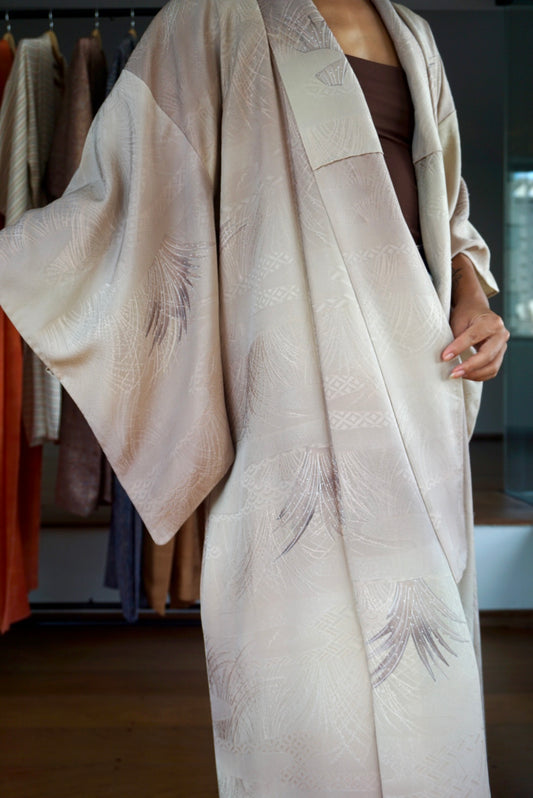 Kimono One Layer Pale Dusty Lilac in Silk