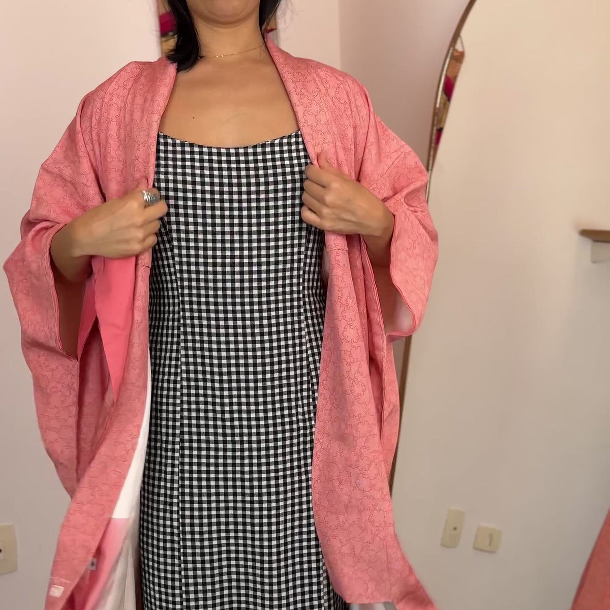Kimono Pink Bubblegum in Silk with Belt