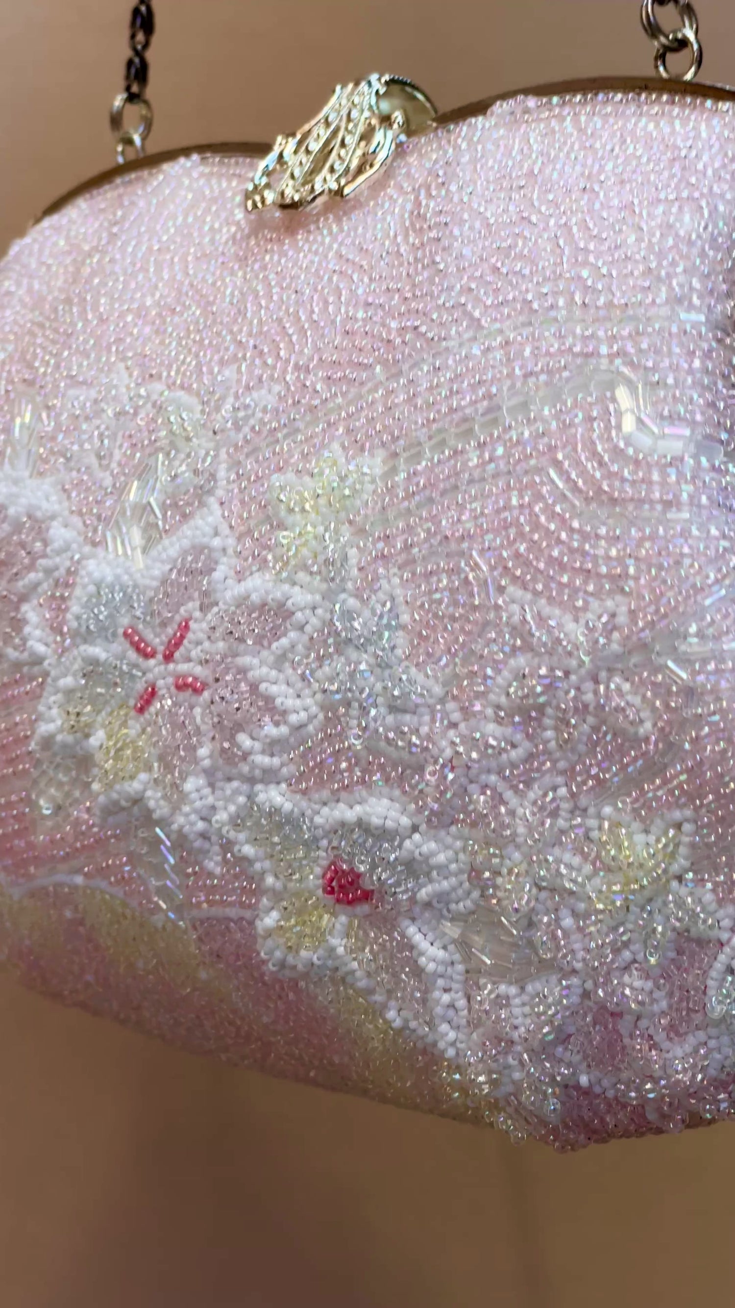 Beaded Kimono Handbag with Flowers
