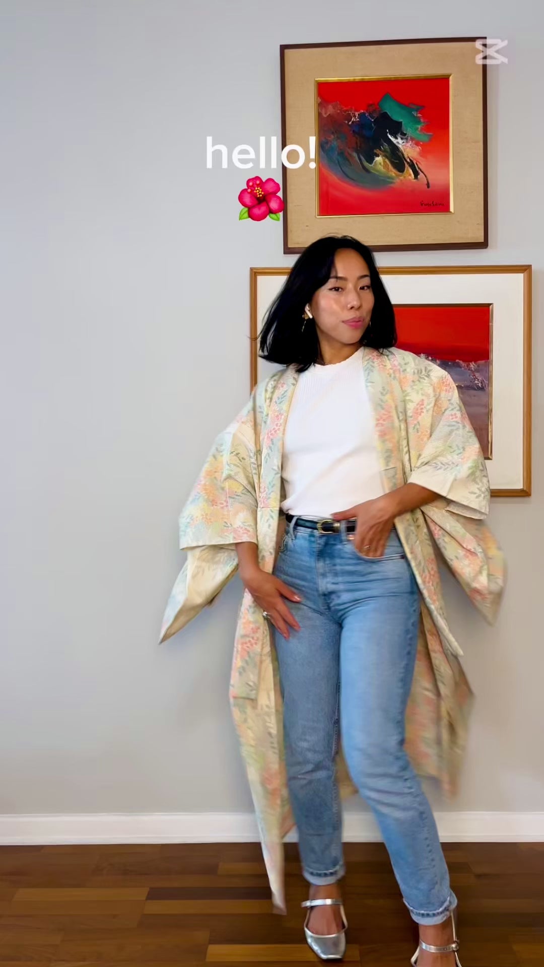 Kimono Tsumugi Haru Spring Off White