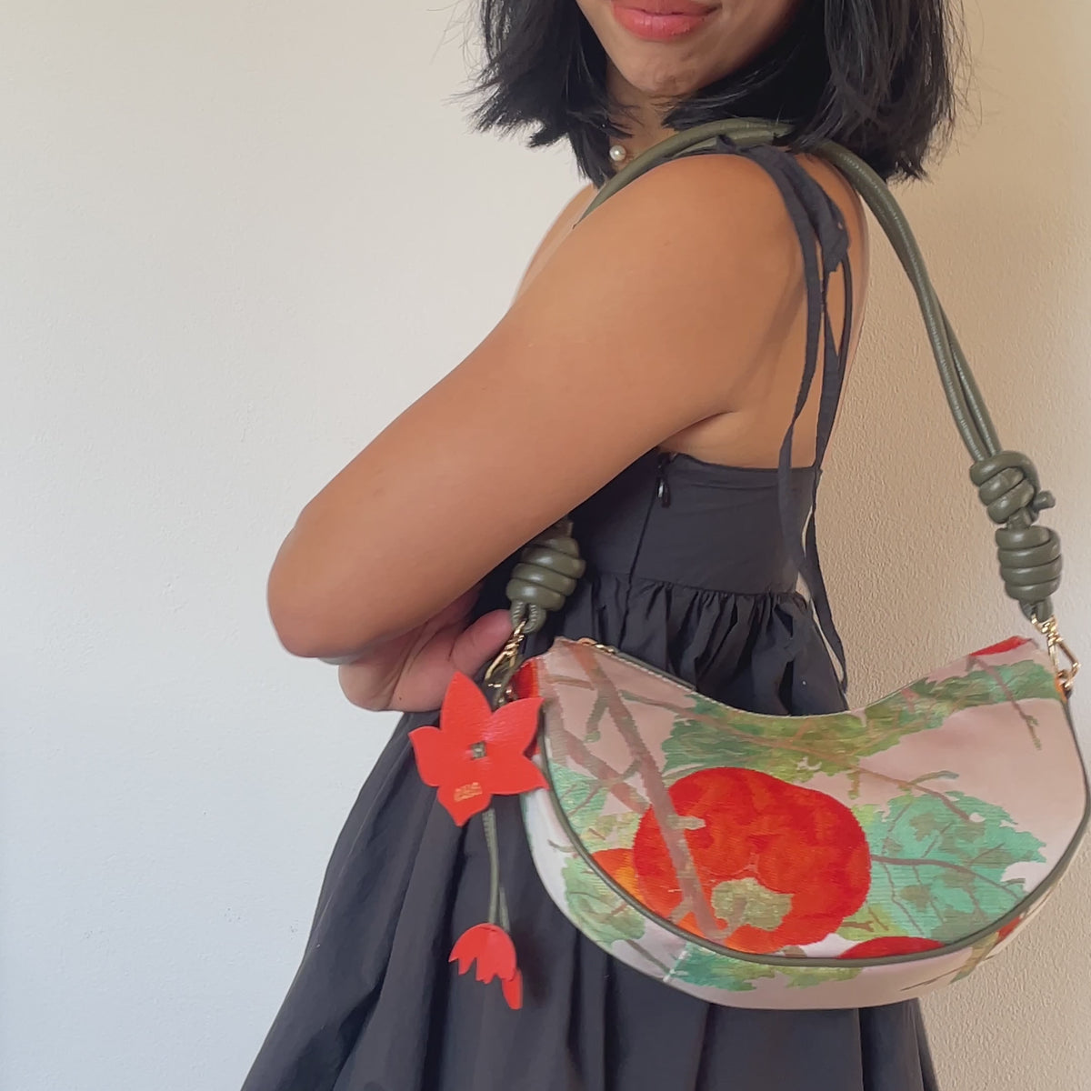 AIKO BAG Persimmon Caqui from Japanese Obi sash