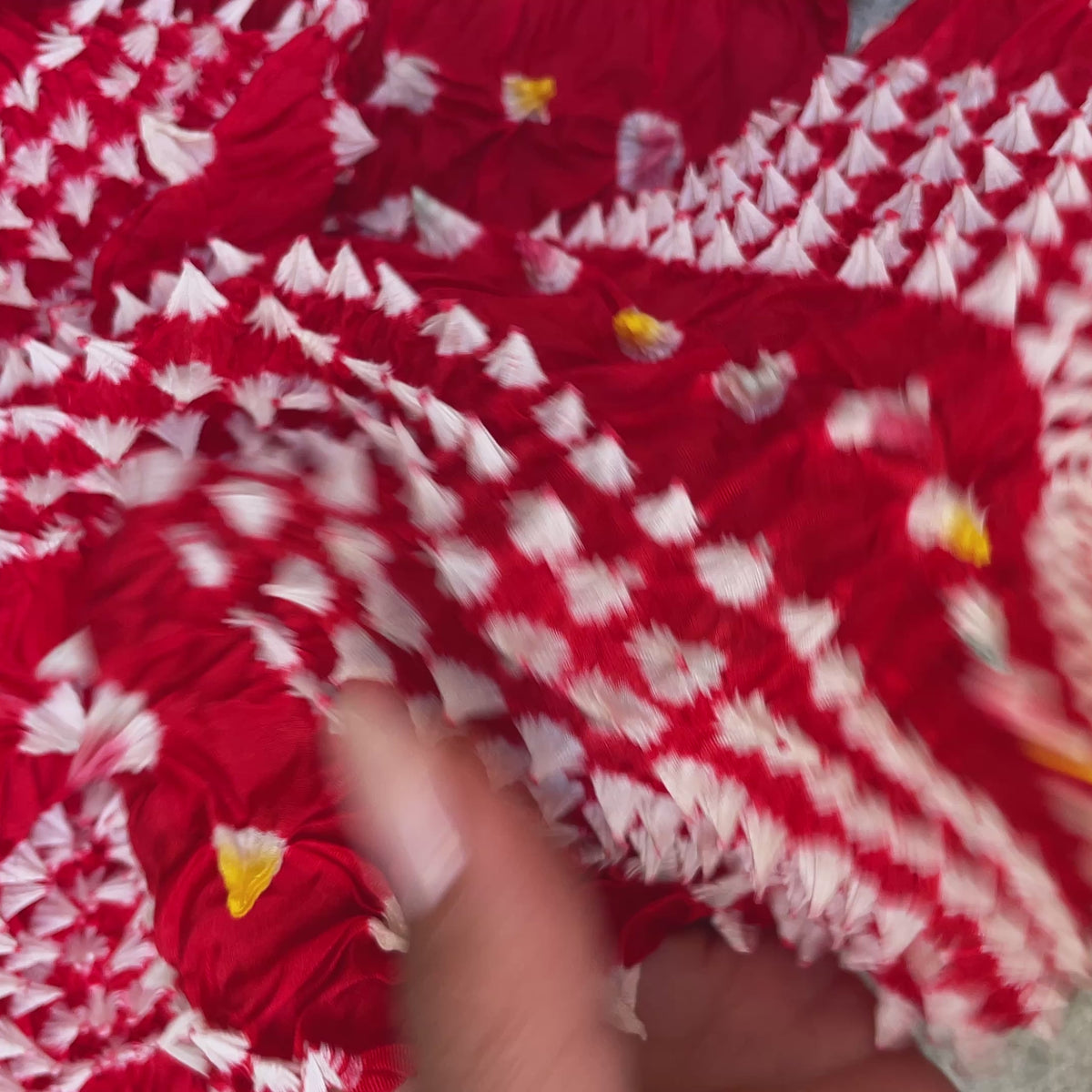Scarf or Belt in Shibori Technique in Red Silk
