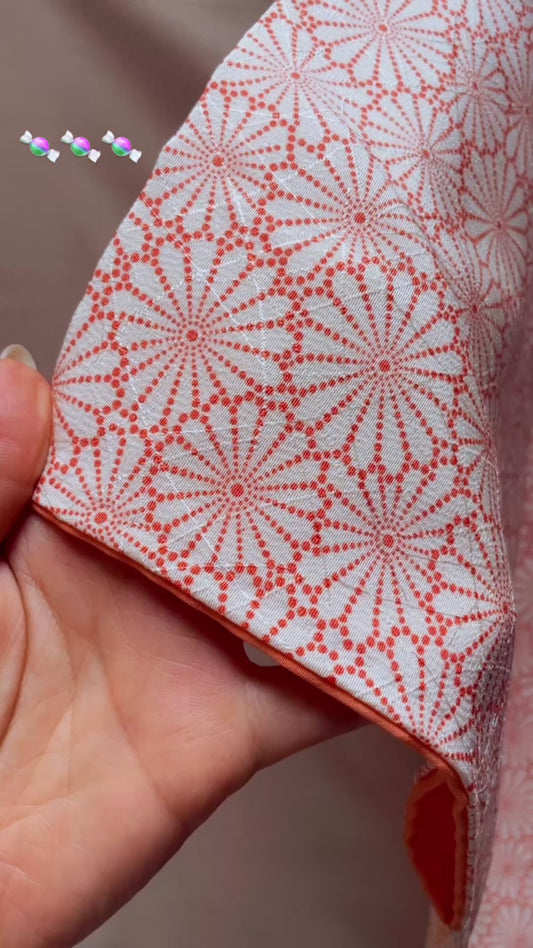 Kimono Chrysantemus Patterns in Salmon Orange