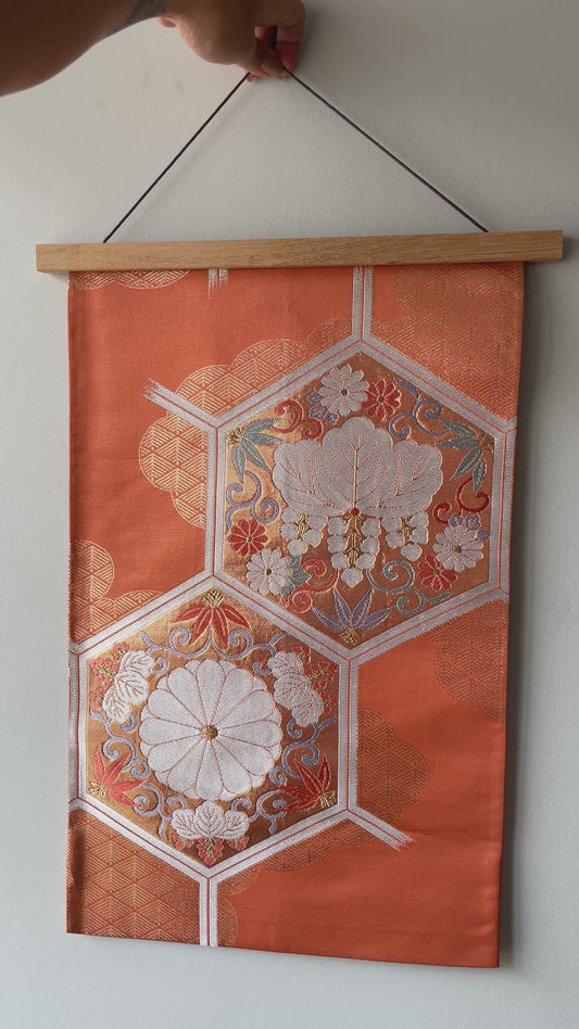 Obi Decoration Wall Art in Salmon Orange